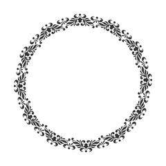 Vintage round frame. Decorative romantic frame for your design f