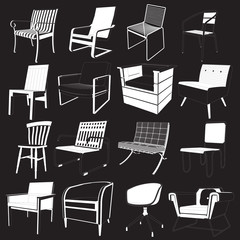 Hand drawn set chair