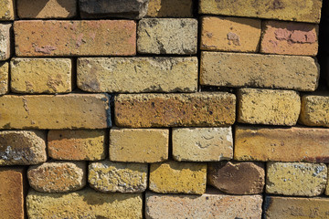 Background texture of yellow heat-resistant bricks