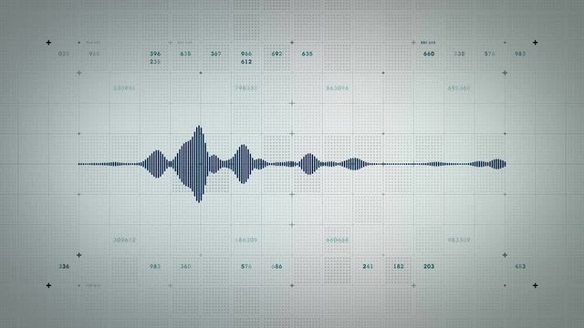4K Audio Waveform Mono Blue Lite - A visualization of audio waveforms. This clip is available in multiple color options and loops seamlessly. 