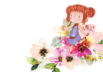 Obraz na płótnie Canvas Greeting card with flowers