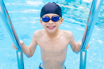 Young asian boy happy at swimming pool © gamelover