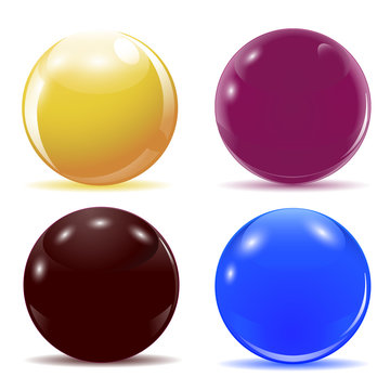 Set of multicolored glossy balls. illustration.