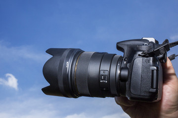 Hand holding camera