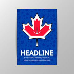 Maple leaf on background of World Cup Hockey