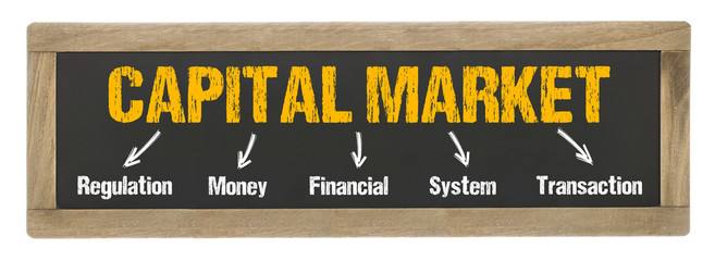 Capital Market Concept on chalkboard
