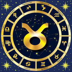 Zodiac Signs, Zodiac constellations. In the center of the sign o