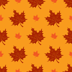 Seamless maple leafs pattern