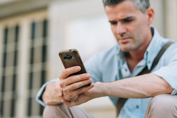 Man using a smartphone