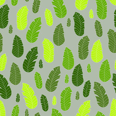 Vector tropical leaves pattern