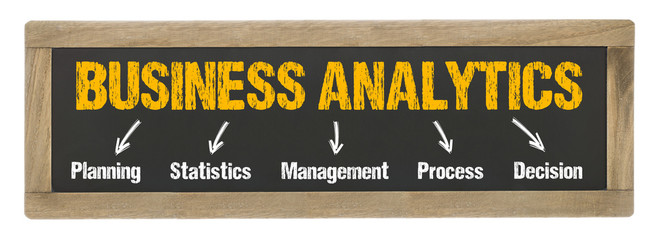 Business Analytics Concept on Chalkboard