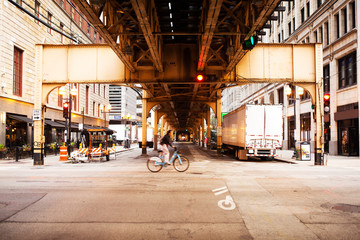 The street in Chicago. - obrazy, fototapety, plakaty