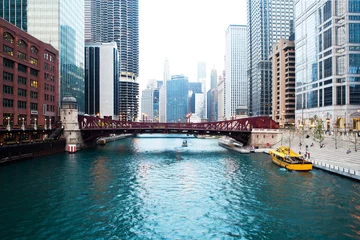 Fotobehang Chicago river. © Oleg Podzorov