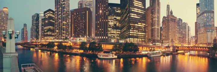 Fototapeten Panorama von Chicago, Illinois. © Oleg Podzorov