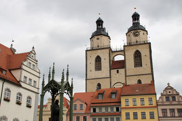 Fototapeta na wymiar Der Marktplatz in Wittenberg