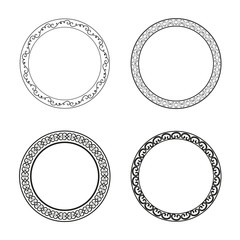 Vector Frame labels Set ornamental vintage decoration
