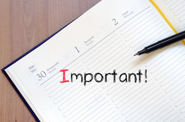 Important text concept on notebook