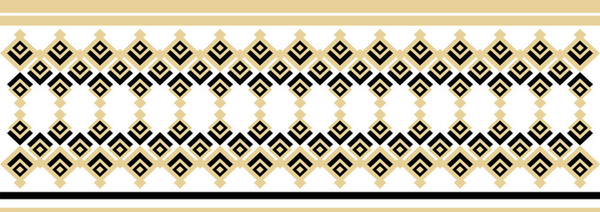 Elegant decorative border made up of square golden and black 25
