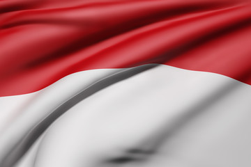 Republic of Indonesia flag waving
