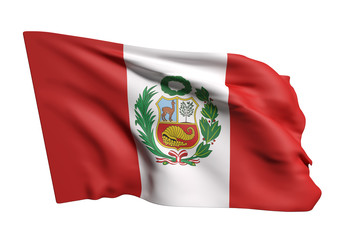 Republic of Peru flag waving