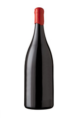 Red wine bottle isolated on white