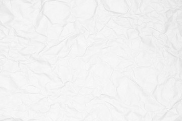 Crumpled white paper texture or paper background for design with copy space for text or image.