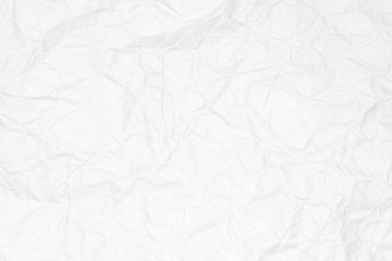 Crumpled white paper texture or paper background for design with copy space for text or image.