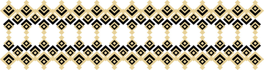 Elegant decorative border made up of square golden and black 29. - obrazy, fototapety, plakaty