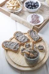 toasted bread with olive pate