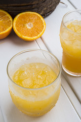 Orange juice ice