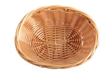 Fototapeta premium Wicker basket for bread on white background