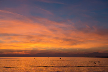 View of beautiful sunset above the Adriatic sea