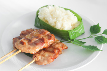 grilled pork and sticky rice