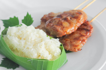 grilled pork and sticky rice