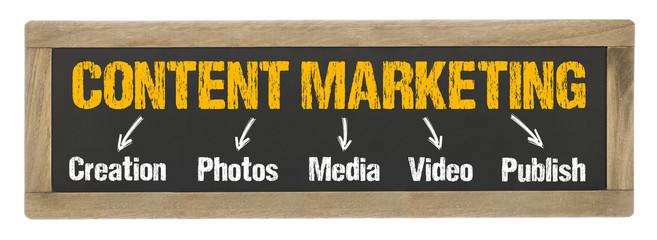 Content Marketing Concept on Chalkboard