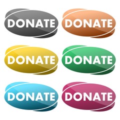Donate colored web icons set