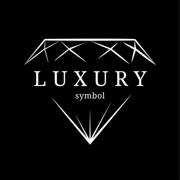 luxury diamond gem contour symbol