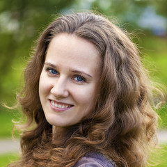 Fototapeta premium Portrait of beautiful young happy woman