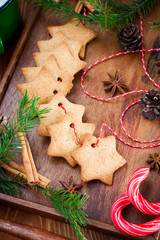 Cookies with cinnamon in the form of stars i