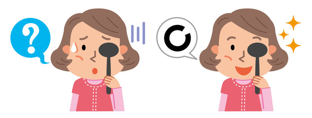 視力健診　中年　女性