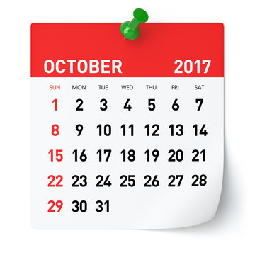 October 2017 - Calendar