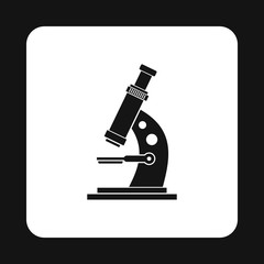 Microscope icon in simple style isolated on white background. Laboratory symbol