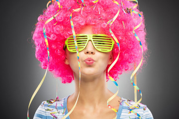 Colorful party woman