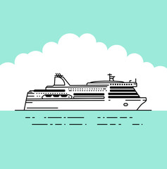 Obraz premium Vector flat ferryferry boat vector illustration