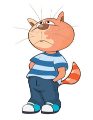Illustration of a Cute Cat. Cartoon Character
