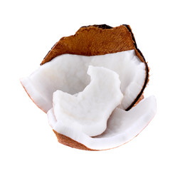 coconut on white background