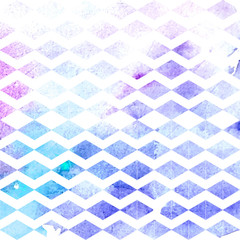 Fototapeta premium beautiful magenta watercolor painted aged background texure of rhombs