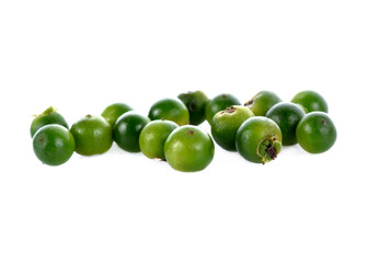 Bunches of fresh green pepper isolated on white background
