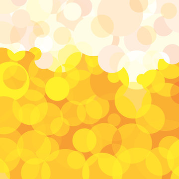 Abstract beer background. Orange and white circles, air bubbles. Oktoberfest wallpaper, vector design 