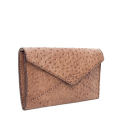 Leather female handbag isolated on white